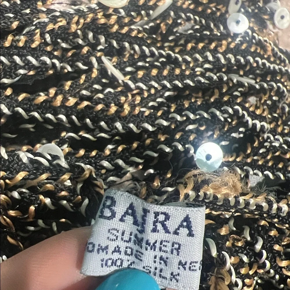 Bajra Summer handmade silk Elegant Black and brown & Silver Women's Scarf